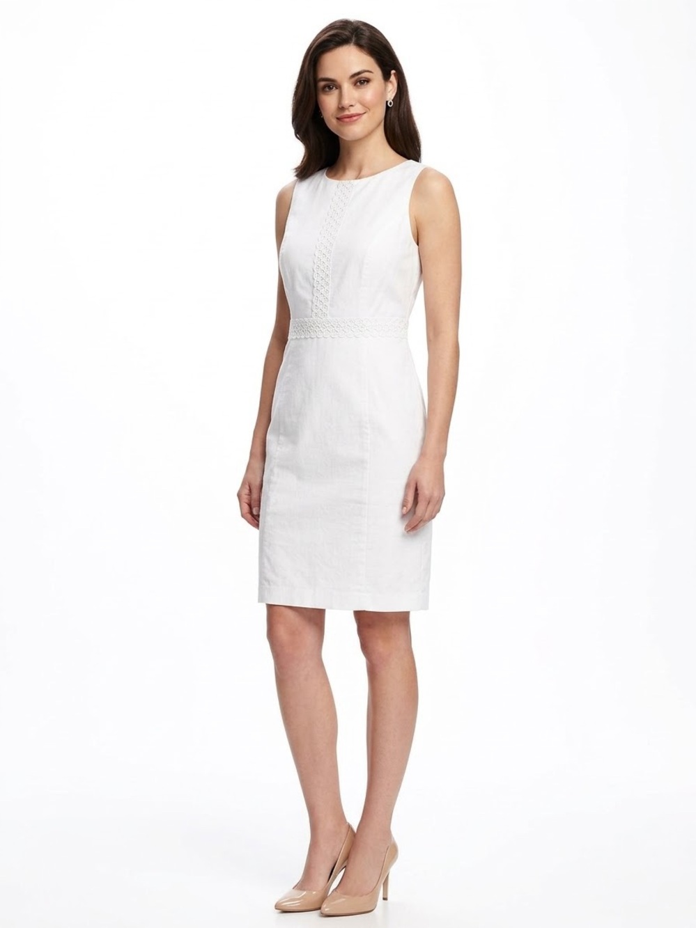 Chaps White Mini Dress Size 10